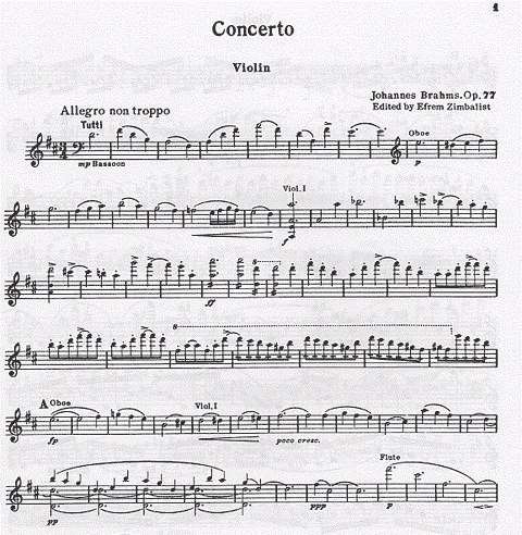 Brahms, Johannes (Zimbalist): Concerto in D Major, Op.77 (violin & piano) Schirmer