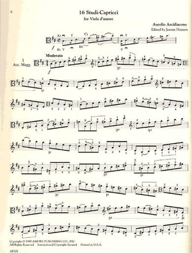 Arcidiacono, Aurelio: 16 Studi-Capricci (Viola d'amore)