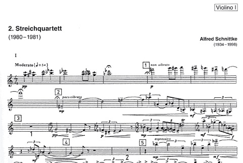 Schnittke, Alfred: String Quartet No. 2 (parts)