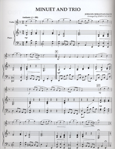 Bach, J.S. (Cacavas): Minuet & Trio (violin & piano)