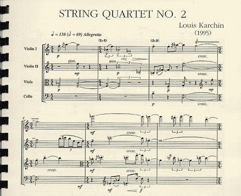 Karchin, Louis: SCORE String Quartet No.2
