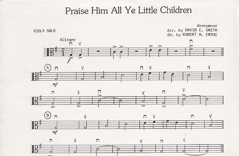 Smith, D.E.: Praise Him All Ye Little Children (Viola & Piano)