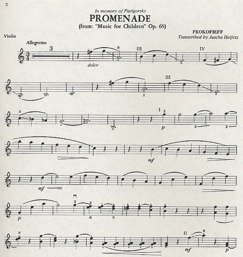 Prokofiev (Heifetz): March (violin alone)Promenade (violin & piano)