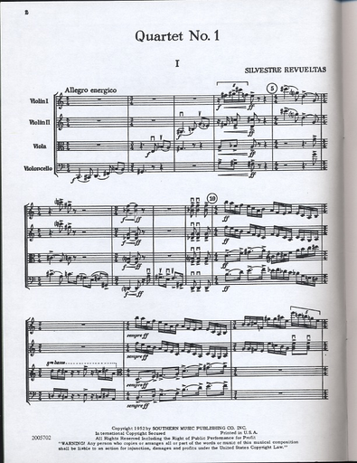 Revueltas, S.: (Score) String Quartet No.1 (string quartet)