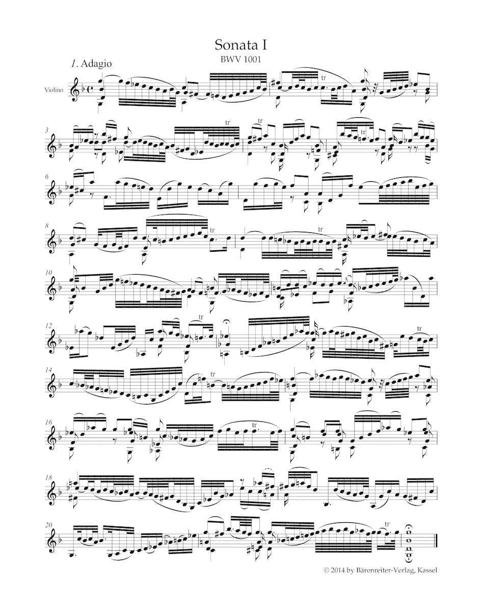 Bach, J.S.: Three Sonatas and Three Partitas for Solo Violin BWV 1001-1006, Urtext, Barenreiter