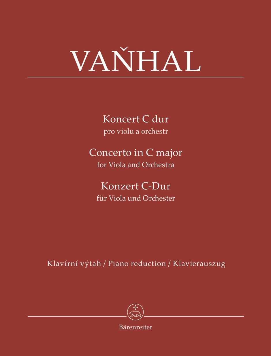 Vanhal, J.: Concerto in C Major for Viola and Orchestra (viola & piano reduction) Barenreiter