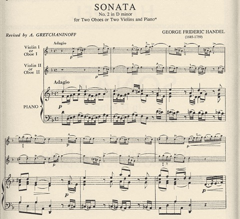 Handel, G.F.Sonata in D Minor (2 Violins & Piano)
