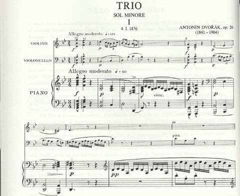 Dvorak, Antonin: Trio in G mi Op.26 (violin, cello, piano)