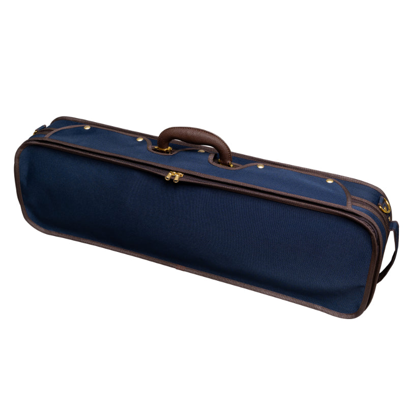 Mika woodshell Oblong violin case, blue/blue