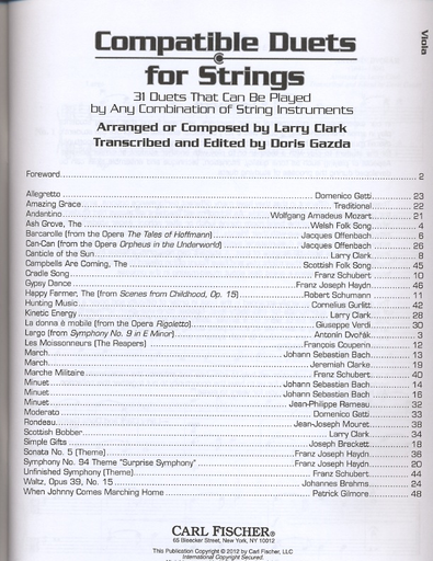 Clark, Larry & Gazda, Doris: Compatible Duets for Strings (2 violas)