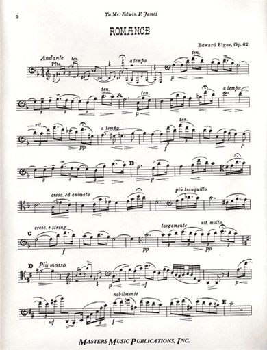 Elgar, Edward: Pieces: Romance Op.62; Chanson de nuit Op. 15/1 (cello & piano)