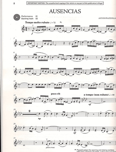 Piazzolla, A.: Vuelvo al Sur-10 Tangos & Other Pieces (violin & CD)