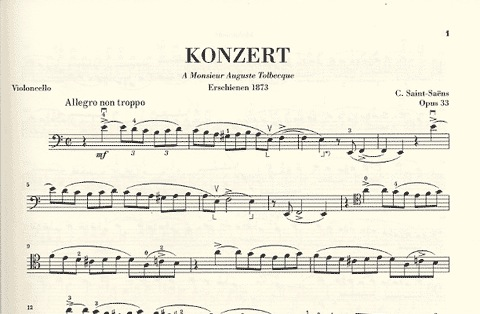 Saint-Saens (Jost, ed.), C.: Concerto, No.1, Op.33 in A Minor , urtext (cello & piano) HENLE