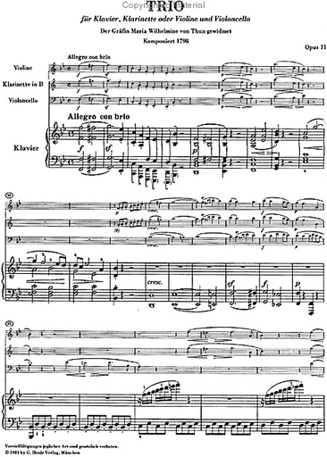 Beethoven, L. van (Klugmann, ed.): Trios, Bb, Op. 11 and Eb, Op. 38 (clarinet or violin, cello & piano)