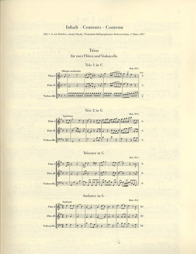 Haydn, F.J. (Friesenhagen, ed.): London Trios, Hob. IV-: 1-4, urtext (2 violins and cello)
