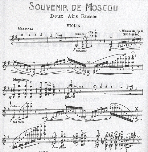 Wieniawski, Henri: Souvenir de Moscou (violin & piano)