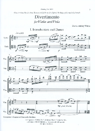 White, David Ashley: Divertimento (violin & viola) ECS Publishing
