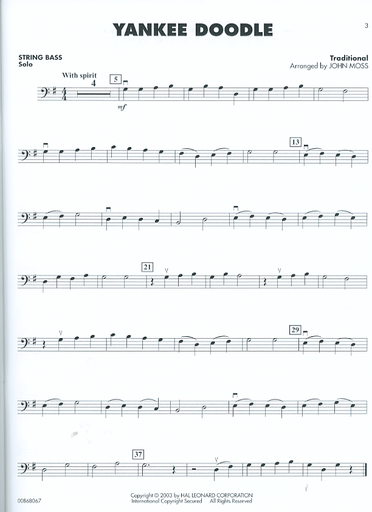 Moss, John: Patriotic Favorites Solos & String Orchestra Arrangements (bass)