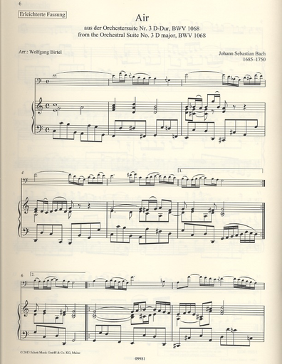 Bach, J.S. (Birtel): Air from Orchestral Suite No.3 in D Major, BWV1068 (cello, and piano)