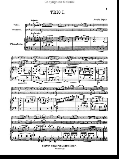 Haydn, F.J.: Piano Trios Vol.1,#1-6 Kalmus edition (violin, Cello, Piano)
