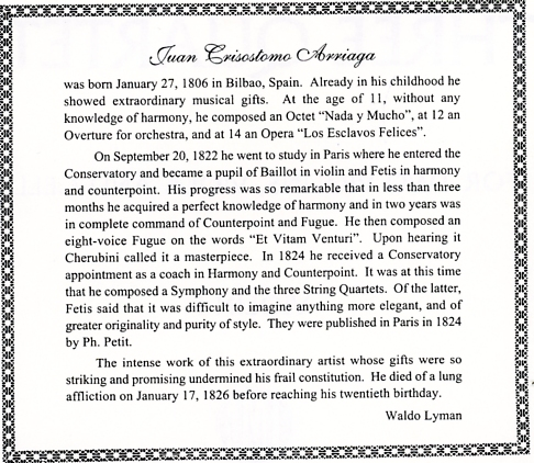 Arriaga, Juan: Three Quartets for string quartet (2 violins, viola, cello). Parts.