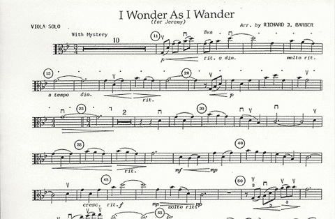 Barber, R.J.: I Wonder as I Wander (Viola & Piano)