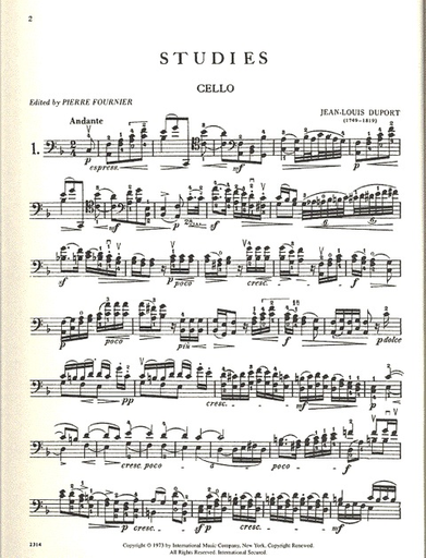Duport, J.L. (Fournier): 21 Studies (Cello)