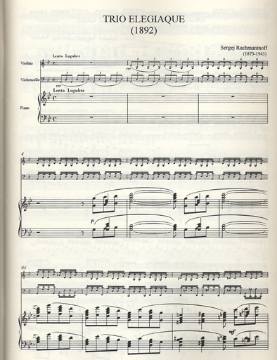 Rachmaninoff, S.: Piano Trio in G minor (violin, cello, and piano)