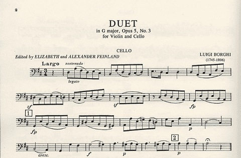 Borghi, Luigi: Duet in G Major Op.5#3 for Violin & Cello