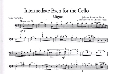 Bach, J.S. (Krane): Intermediate Bach for the Cello (cello & piano)