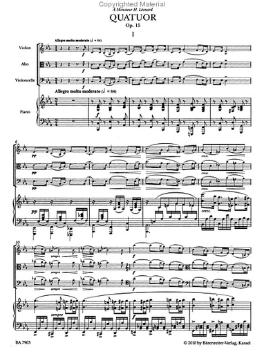 Faure (Herlin): Piano Quartet in C minor, Op.15 - URTEXT (piano quartet) Barenreiter