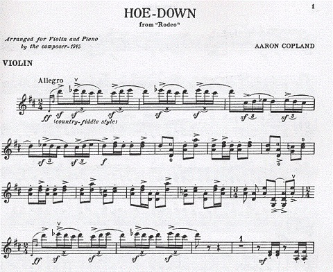Copland, A.: Hoe Down from Rodeo (violin, and piano)