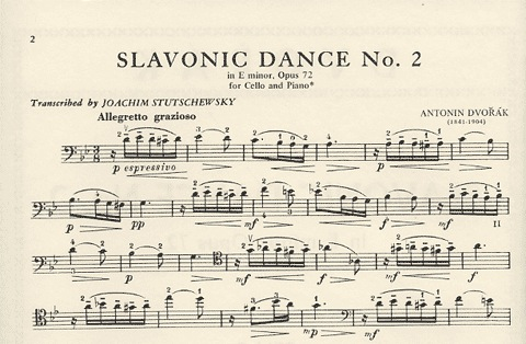 Dvorak, Antonin (Stutsch): Slavonic Dance No.2 in G minor Op.72 (cello & piano)