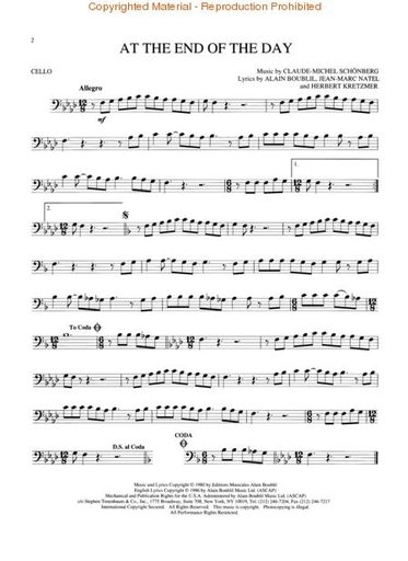 Boublil, Alain: Les Miserables (cello)