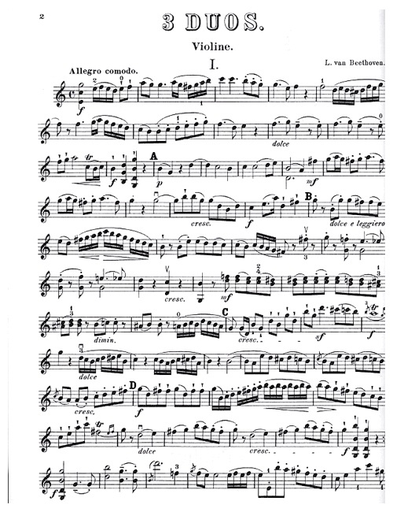 Beethoven, L.van: Three Duos for Violin & CelloLauren Publications