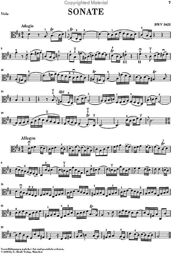 Bach, J.S. (Heinemann, ed.): Sonatas for Viola da gamba and Harpsichord BWV 1027-1029 (viola and piano)