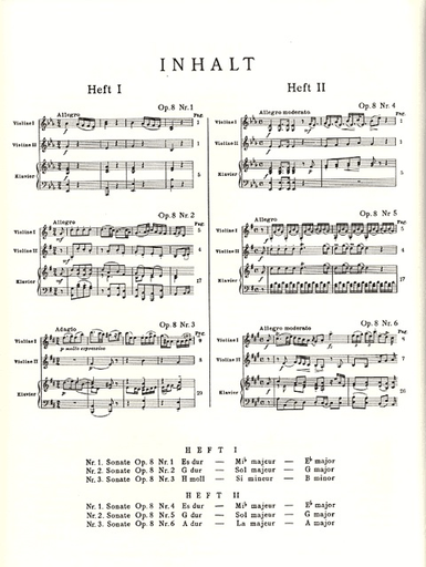 Haydn, F.J.: Sonaten Op.8 #4-6 (2 violins & piano, Cello ad lib) Vol.2