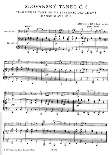 Slawischer Tanz Op. 46 Nr. 8, Slawischer Tanz Op. 46 Nr. 3, Polonaise A-Dur B 94, Barenreiter