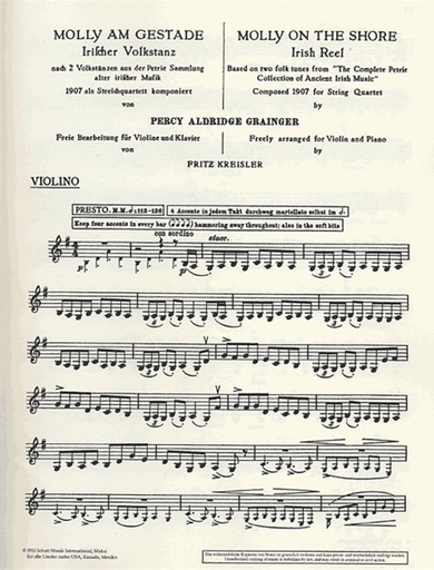 Grainger, Percy (Kreisler): Molly
