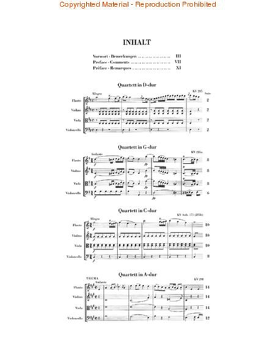 Mozart, W.A. (Wiese, ed.): Flute Quartet (flute, violin, viola, cello)