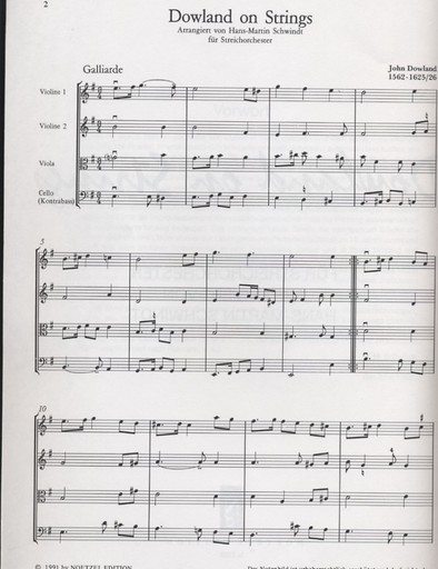 Dowland, John: Dowland on Strings (string quartet)