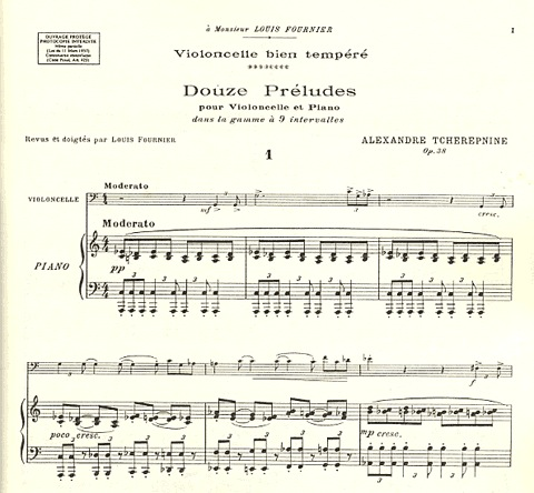 Tcherepnin, Alexander: 12 Preludes Op.38 (cello & piano)