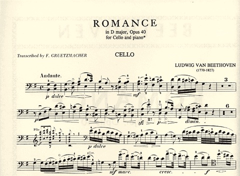 Beethoven: Romance #1 in G Major Op.40 ( Cello & Piano)