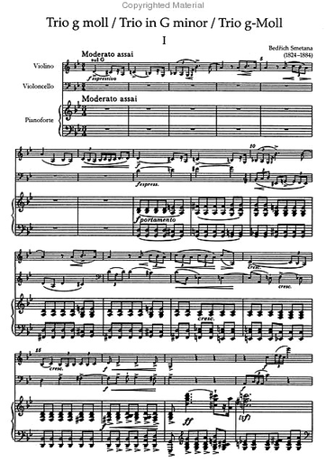 Smetana, Bedrich (Bartos): Trio in G minor (violin, cello, piano) Barenreiter