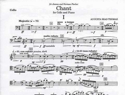 Thomas, Augusta Read: Chant (cello and piano)
