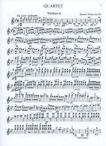 Grieg, Edvard: String Quartet in g minor Op.27