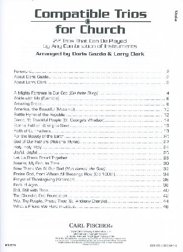 Clark, Larry & Gazda, Doris: Compatible Trios for Church-22 Trios That Can Be Played by Any Combination of Instruments (3 violas)