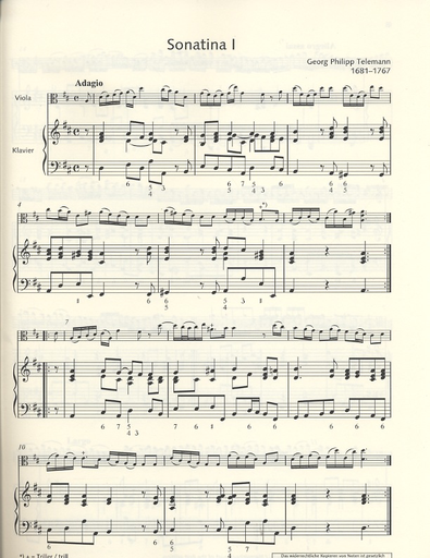Telemann, G.F. (Birtel, arr.): 6 Sonatas (viola, piano, and optional cello)