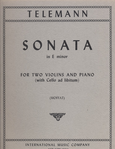 Telemann, G.P.: Sonata in e minor (2 violins & piano, optional cello)