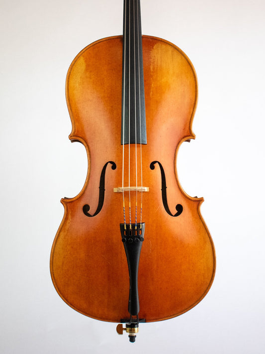 Fine unlabeled 1/4 flamed cello by Great Wall